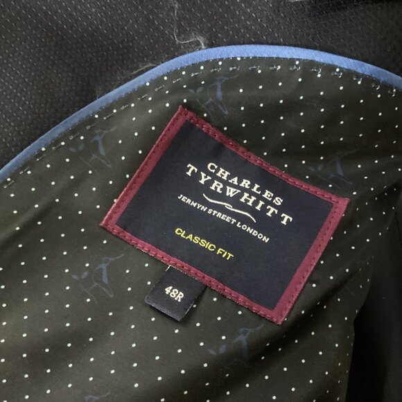 NWT Charles Tyrwhitt Navy Proper Blazer Classic Fit Jacket 48R 100% Wool - Picture 4 of 16